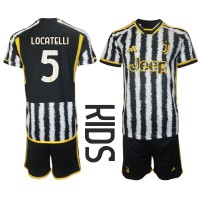 Juventus Manuel Locatelli #5 Hjemme Trøje Børn 2023-24 Kortærmet (+ Korte bukser)